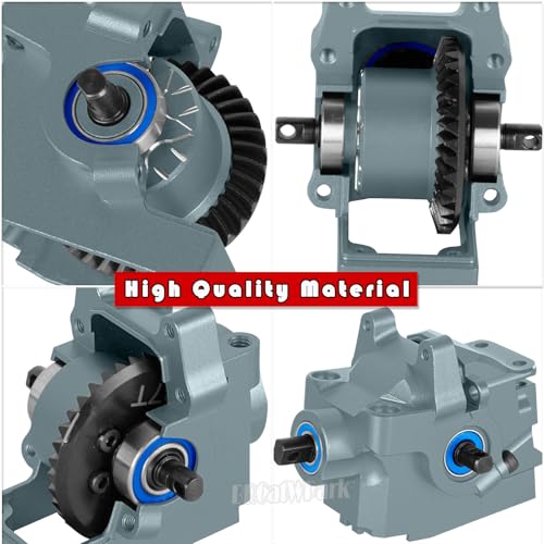 Aluminium Transmission Gearbox Upgrades Part for 1/10 Slash/Rustler/Stampede/Jato VXL 4X4 4WD,XO-1,RC Front Rear Gearbox & 37T Differential Gear,Replace #6880#6881,Titanium - color: Titanium - (Upgrades)