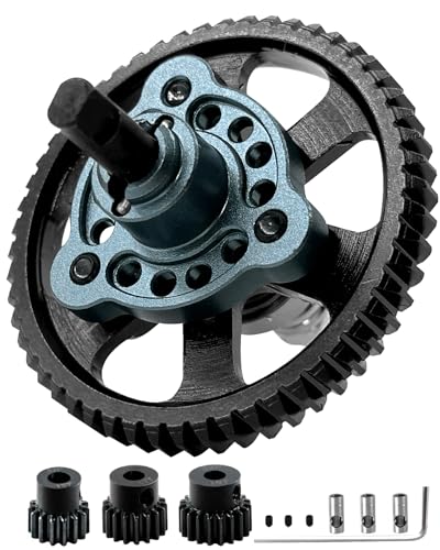 54T Spur Gear Upgrades Part for Slash Stampede Rustler 4X4（VXL）, Hardened Steel Slipper Clutch Eliminator 54T Spur Gear with Pinions Gears Set(15T 17T 19T) RC Upgrades,#6878,Titanium - color: Titanium(54T)