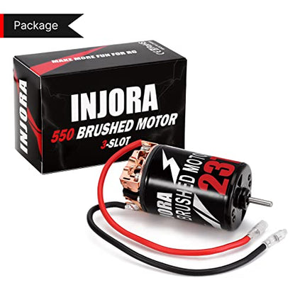 INJORA 550 Brushed Motor Waterproof 3-Slot 23T Motor for 1/10 Scale RC Car Crawler Truck Buggy Axial SCX10 AXI03007 JL 90046 TRX4 TRX6 (INM09) - size: 23T