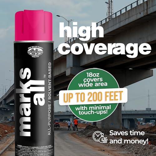 Fox Valley 18oz Marks All Solvent-Based Paint 12-Pack, Pink Fluorescent - color: Pink Fluorescent
