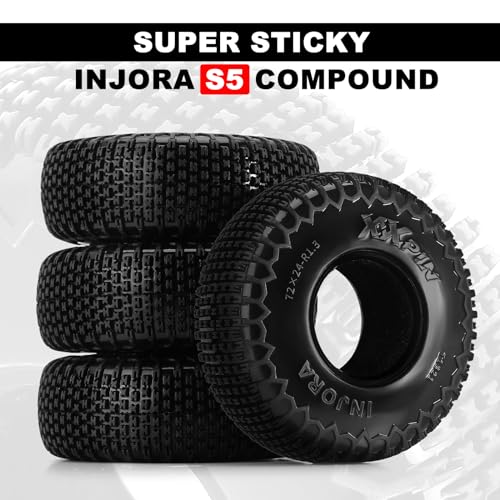 INJORA 1.3" S5 XHX Pin Tires 72 * 24mm for 1/18 1/24 RC Crawler, T1321