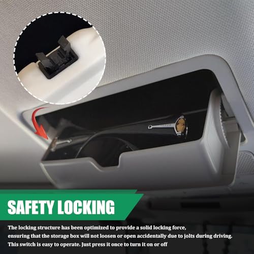 2PCS Sunglasses Glasses Holder Catch Latch, Car Sunglass Holder, Storage Box Lid Switch Overhead Console Roof Clip, Car Accessories Self Locking Switch Replacement for Most Car (2PCS) - color: 2PCS