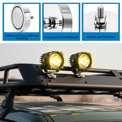 Flutesan 4 Pieces Heavy Duty Round Mounting Magnet with Bolt 1.89in-240lb-M8 Silver with Male Thread Stud Strong Magnet Super Powerful for Lighting Camera Brackets License Plate - color: Silver, size: 1.89in-240lb-m8