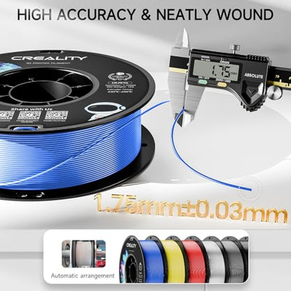 Official Creality PETG 3D Printer Filament 1.75mm 1KG (2.2lbs), Digital Blue | High Precision Strong Toughness, Odorless Better Flow Moistureproof 3D Printing Ender Filament - color: Petg-1kg Digital Blue, size: 1.75 mm