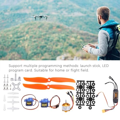 RC Airplane Motor, 2212 KV2200 Brushless Motor 40A XT60T SG90 Servo 6035 Propeller Accessory Kit for RC Aircraft RC Plane Quadcopter Fixed Wing Plane Helicopter Aircraft (Black)