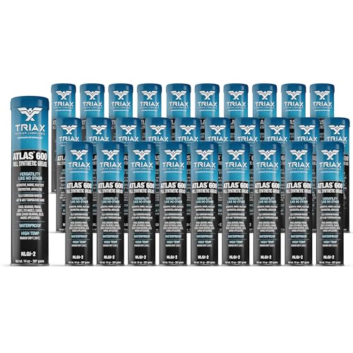 TRIAX Atlas 600 - Full Synthetic Grease - Ultra Duty - All 5th Wheel, Bearings, Joints, Pivots, Bolts - Super Adhesive - Marine - Wide Temp Range -40 F to 450 F - 14 oz Tube (Pack of 30) - size: 30 Tube Pack