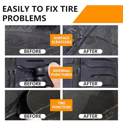 Tire Repair Rubber Cement Kit 100ml, Tire Sidewall Repair Glue Black | Automotive Tire Repair Adhesive Kit for Car, Trunk, Jeep, Rc, Bike, Motorcycle, Bicycle