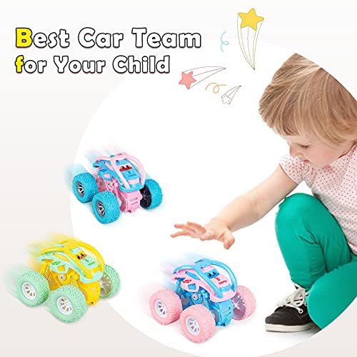 LODBY Car Toys for 2 3 4 Year Old Girls Gifts, Pull Back Cars Toys for Toddler Age 2-6, Monster Trucks for Kids Boys Toys Age 2-6 Year Old Girl Birthday Gifts - style: 3-PACK