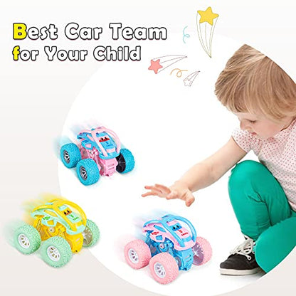 LODBY Car Toys for 2 3 4 Year Old Girls Gifts, Pull Back Cars Toys for Toddler Age 2-6, Monster Trucks for Kids Boys Toys Age 2-6 Year Old Girl Birthday Gifts - style: 3-PACK