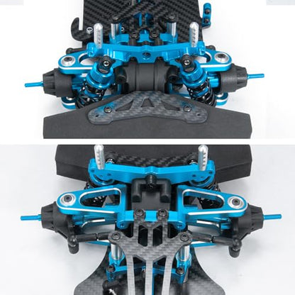 MOHERO Aluminium Alloy &Carbon Fiber Shaft Drive 1/10 RC Touring Car Chassis Frame Body Kit with 4 Wheels for TT01 TT01E