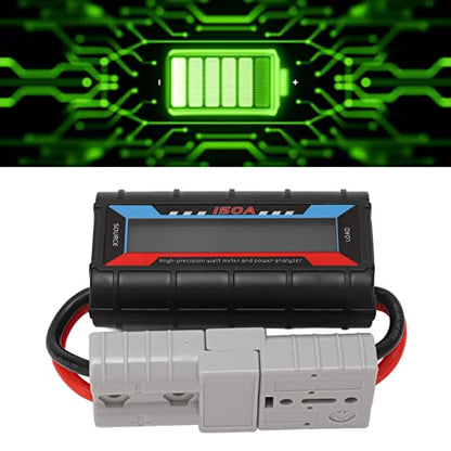 Power Analyzer Battery Watt Meter, Digital Voltage Ah Wh Tester for RC, 0-60V 6554W Battery Power Meter with Clear Display for LiPo NiMH NiCd