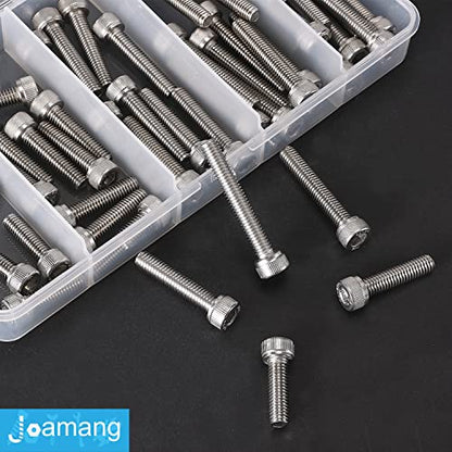 M6 x 30mm 35mm 40mm 45mm 50mm Socket Head Cap Screws Bolts, Stainless Steel 304, Metric Allen Hex Drive, Bright Finish, Fully Threaded, Assortment Kit 50PCS - size: Socket M6x30-50 mm