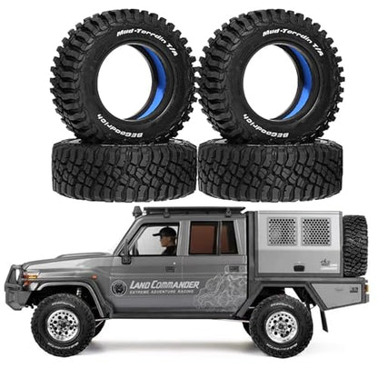 STMU 4Pcs 1/12 RC Crawler Car 1.9in Crawler Tires OD 89.5mm*32mm Compatible with D90 4WD RC, Compatible with 1/12 RC Crawler MJX H12Y+ MN128 (Tires) - color: Tires