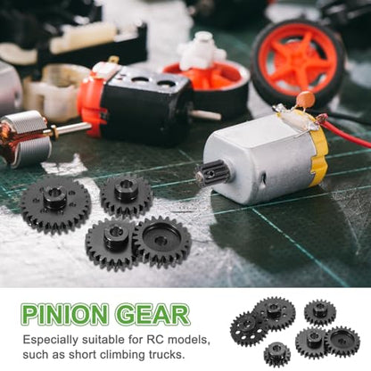 MECCANIXITY Steel M1.5 Gear Set 25T 8mm Shaft Motor Gears for RC Vehicles Truck Drift Car Part, Black - size: 25T