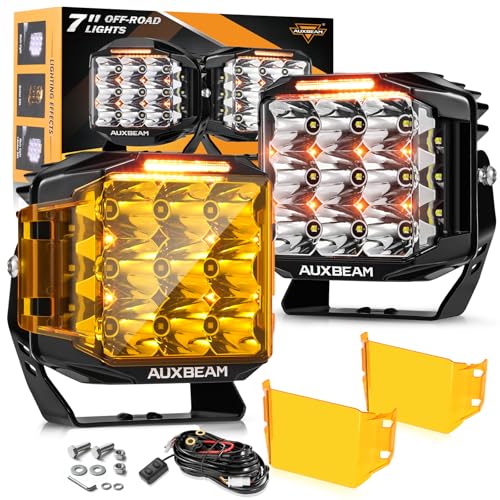 Auxbeam V-MAX Series 7" 228W Cube Offroad Pod Light 270° Side Shooter | Cube Pod Lights with DRL & Back Light, 228W 26100LM Ditch Lights, Spot Flood Combo Beam, LED Driving Light for Jeep Truck - color: 7in Cube LED Pod