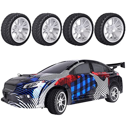 GoHooby 12mm Hex RC Wheel and Tires OD 2.6in Pre-Mounted Set, Compatible with Traxxas Tamiya 1/10 RC On-Road Touring Car (Color 5) - color: Color 5
