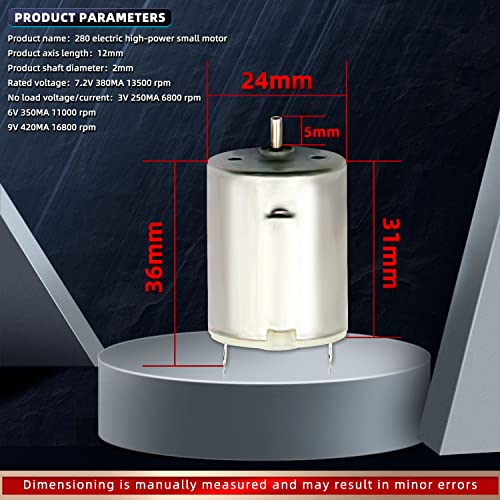 8Pack DC Motor 3V-12V 280 Micro Motor Round Shaft Electric Motor for DIY Airplane RC Boat Toys Model DIY Hobby