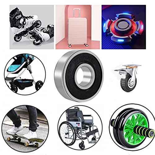 608-2rs Bearing Sealed-Miniature Ball Bearings - Double Rubber Deep Groove Rolle Bearing,Industrial Bearings,8x22x7mm (10PCS) Cooswai