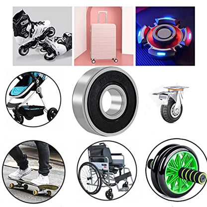 608-2rs Bearing Sealed-Miniature Ball Bearings - Double Rubber Deep Groove Rolle Bearing,Industrial Bearings,8x22x7mm (10PCS) Cooswai