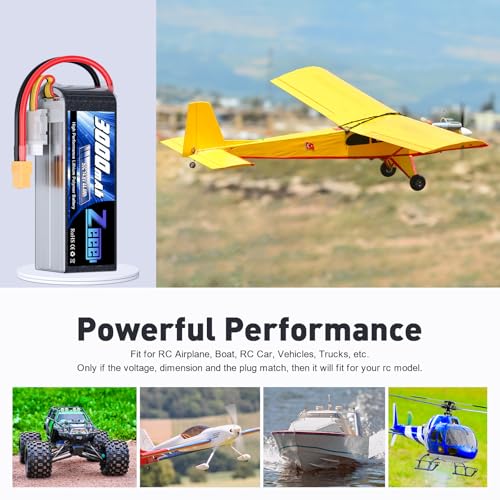 Zeee 4S Lipo Battery 3000mAh 14.8V 50C with XT60 Plug (2 Packs) | Soft Case Battery for RC Airplane Helicopter Drone FPV RC Boat UAV RC Car Truck Boat Racing Hobby Models