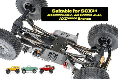 High Clearance 4 Links Set for SCX24 C10, Brass Links Set, Upgrade Parts for SCX24 Bronco, C10, Wrangler JLU, 4Runner, Axial 1/24 RC Crawler Car Upgrade Accessories, 8Pcs, Black - size: For C10