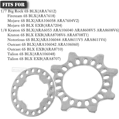 RC Steel Differential Gear Set Upgrades Part for 1/8 Kraton/Outcast/Notorious/Talion 6S BLX EXB,1/7 Mojave 6S BLX EXB,BigRock/Fireteam 6S BLX,Replace ARA310985,ARA310984