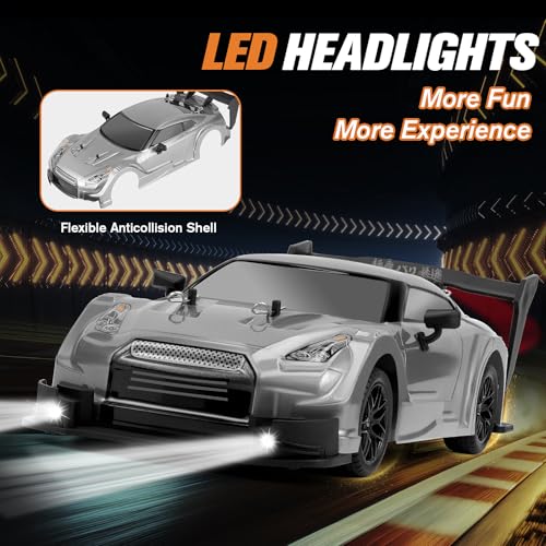 RC Drift Car, 1:16 Scale Drifting RC Cars, 2.4GHz 4WD 40km/h | RC Race Car, High-Speed Remote Control Drift Car Vehicle, Racing Sport Toy Gift for Boys Girls Kids(Silver) - color: Silver