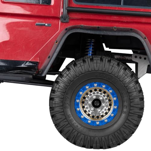 RC 1.9”Wheel Rims for 1/10 SCX10 90046 AXI03007 TRX4 TRX6 VS4-10 Gen7 Gen8 MST CFX D90 RC Crawler,1.9 Beadlock Super Heavy Brass & Aluminum Deep Dish Wheel Rims(4PCS) Silver - color: Titanium/4pcs