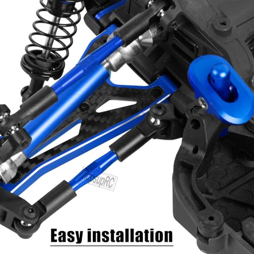 Adjustable Turnbuckles Camber Upgrades Part for 1/8 Typhon 4WD 3S MEGA 550 BLX,1/10 Big Rock 4X4 V3 3S BLX RC Car,Tie Rod Set Link Linkage Rod,Adjustable Links Steering Links,(Navy Blue). - color: Blue(6pcs)