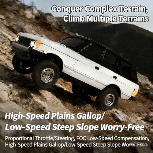 LD18401Pro 1:18 4WD RC Crawler, Sensorless Brushless Motor RC Off-Road Truck with Metal Axles & Hydraulic Shocks, 2.4G Full-Proportional Control RC Car for Hobbyists