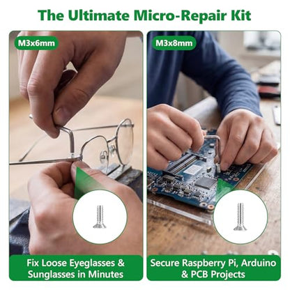 652 Pcs M3 Flat Head Screws Nuts Washers Wrench Kit, 304 SS | with Flat Washers & Wrench, Flush Mount Metric Fasteners for 3D Printers, Drones & DIY, 6mm-30mm,Clear Label Storage Box - size: SS M3 652pcs 1