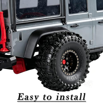 RC Full Brass 1.0 RC Wheel RC Tires for 1/18 1/24 Trx4m Axia l SCX24 RC Crawler,1.0" Beadlock RC Truck Tires and Wheel Highway Tires Wheel Rim,4PCS Style A - style: Style A