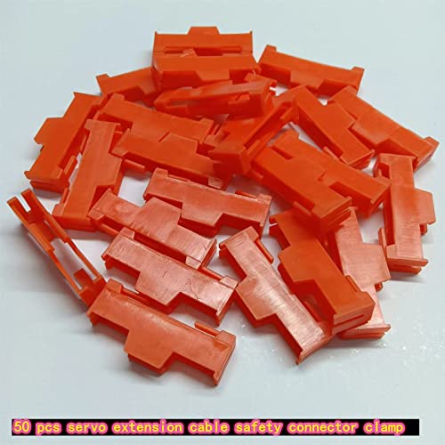 Skrnrhrery Servo Cable Clip Lock, 50 Pcs Servo Extension Cable Safety Connector Clip Lock for Servo Extension Cable Male/Female Or Servo Y Adapter Cable, Jr Servo Cable Kit