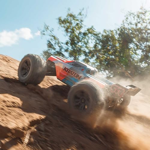 ARRMA RC Truck 1/8 KRATON 4X4 6S BLX BRUSHLESS V6 Speed Truck RTR (Lipo Battery and Charger Not Included) (Blue/Orange), ARA8608V6T1 - color: Blue/Orange