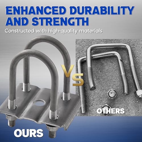 LONFFERY 312 Trailer Alex Shackle with U Bolts Kit Fit for 2-3/8" 3500lb Round Axle, 5-1/2" Long U-Bolts, U-Bolt Plates for 1-3/4" or 2", 1/2"-20 Hex Nuts - size: 312-U Bolt
