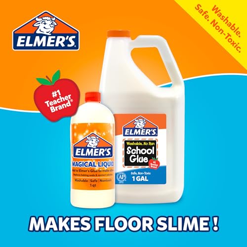 Elmer's White Liquid School Glue, 1 Gallon, Safe, Washable, 1 Count, - #1 Teacher Brand, Bulk Arts & Crafts, Projects, Classroom Supplies, Great for Making Slime - size: 1 Gallon (128 oz)