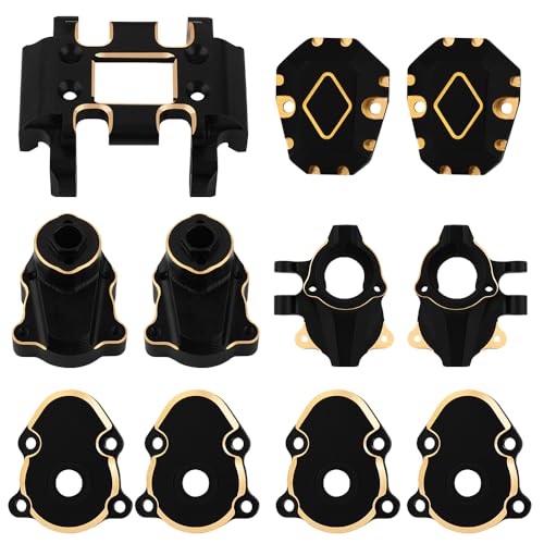 Heavy Duty Brass Skid Plate, Steering Knuckle, Outer Inner Portal Housing and Diff Cover for 1/18 RC Redcat Ascent-18 Upgrade Parts