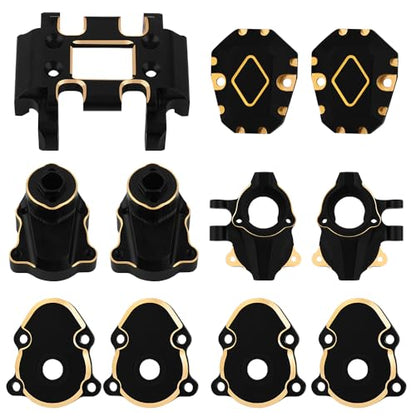 Heavy Duty Brass Skid Plate, Steering Knuckle, Outer Inner Portal Housing and Diff Cover for 1/18 RC Redcat Ascent-18 Upgrade Parts
