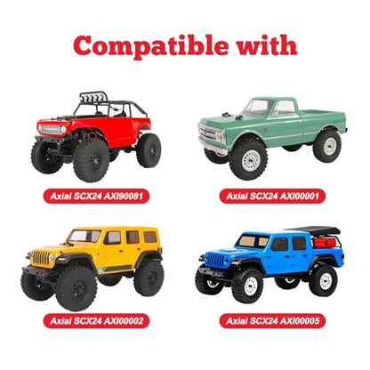HobbyPark 4pcs 1.0 Beadlock Wheels and Tires Metal Micro Crawler Tires with Brass Wheel Weights Extended Wheel Hubs for 1/24 RC Crawler Car Axial SCX24 Gladiator Bronco C10 Deadbolt Upgrades (Type C) - style: Type C