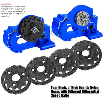 Metal Magnum 272R Assembled Transmission Upgrades Part for 1/10 Slash/Rustler/Stampede/Bandit 2WD VXL. Gearbox Transmission Bundle with Tooth Spur Gear Hops Up. #9495(Navy Blue) - color: Navy Blue(for 1/10)