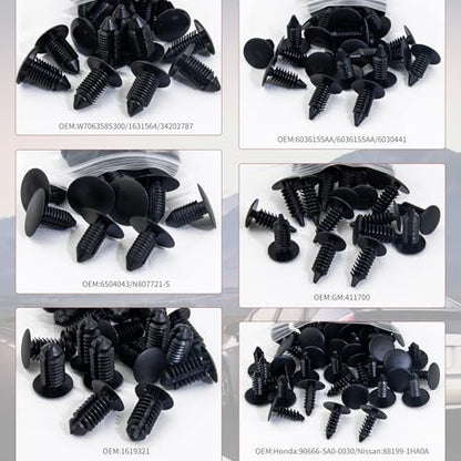 160 Pcs Christmas Tree Style Retainer Clips & Nylon Bumper Shield Fastener Rivets 6mm 7mm 8mm 9mm 10mm 11mm Xmas Tree Retainers Universal Car Vehicle Truck Body Door Panel Push Pins - size: 160pcs