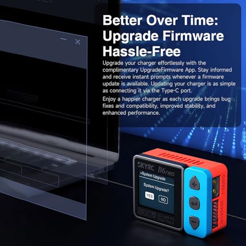 GoolRC B6neo Smart Charger Lipo Battery Charger, DC 200W PD 80W Battery Balance Charger Discharger for 1-6s LiPo/Life/LiIon/LiHV Battery, 1-15s NiMH/NiCd Batteries (Black) - color: Black