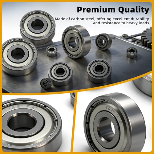 60PCS 6 Sizes Deep Groove Ball Bearings Assortment 693ZZ 623ZZ 624ZZ 685ZZ 687ZZ 627ZZ Steel Ball Bearing Miniature Bearings Double Shielded Bearings Pre-Lubricated for 3D Printers - size: 693ZZ 623ZZ 624ZZ 685ZZ 687ZZ 627ZZ