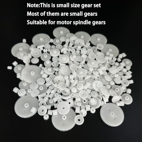 200PCS Module 0.5 Plastic Gear Single Gear Spindle Gear Small Motor Gears for DC Motor RC Car Robot DIY Model Toy Parts (White) - color: White