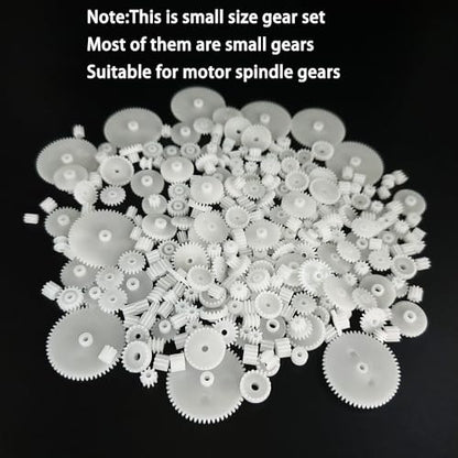200PCS Module 0.5 Plastic Gear Single Gear Spindle Gear Small Motor Gears for DC Motor RC Car Robot DIY Model Toy Parts (White) - color: White