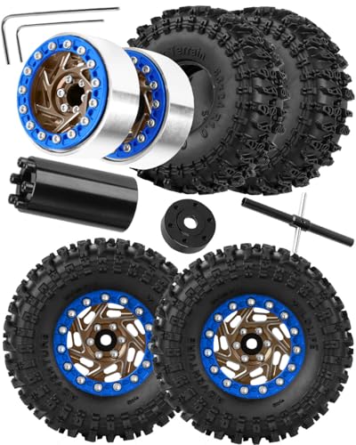 1.3 Dually Beadlock RC Wheel RC Tires for 1/24 1/18 SCX24 FCX24 TRX4M Ascent-18 RC Crawler,Aluminum 1.3" Wheel Hub Rim RC Truck Tires 4pcs w/Adjustable Offset 4PCS Brown - color: Bronze/4pcs