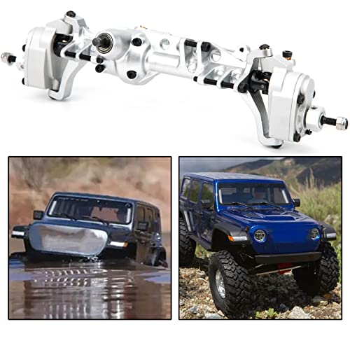 Remote Control Car Metal Front Portal Axle Assembly for 1/10 SCX10 III RC Crawler (Silver) - color: Silver