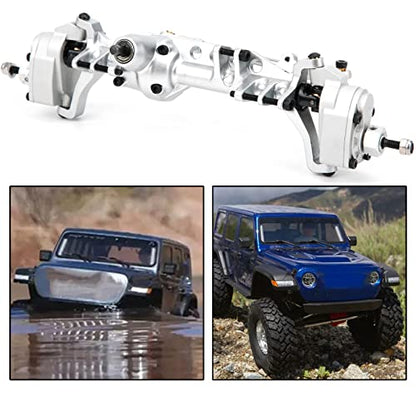 Remote Control Car Metal Front Portal Axle Assembly for 1/10 SCX10 III RC Crawler (Silver) - color: Silver