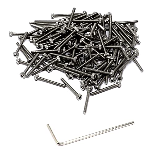 iexcell 100 Pcs M2 x 20mm Thread Pitch 0.4 mm Stainless Steel 304 Hex Socket Head Cap Screws Bolts Kit - size: M2 x 20mm