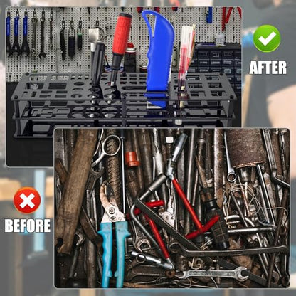 Screwdriver Storage Rack 63-Holes Acrylic Tool Stand Black | Multi-Function Screwdriver Organizers for RC Tools Kit, Hex Cross Screw Driver Organizer Workshop Tools